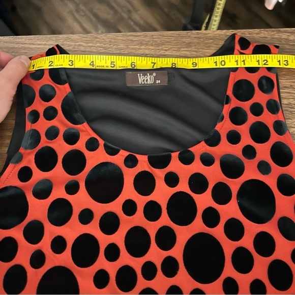 Veeko Polka Dot Velour Sexy Dress S - Picture 9 of 13